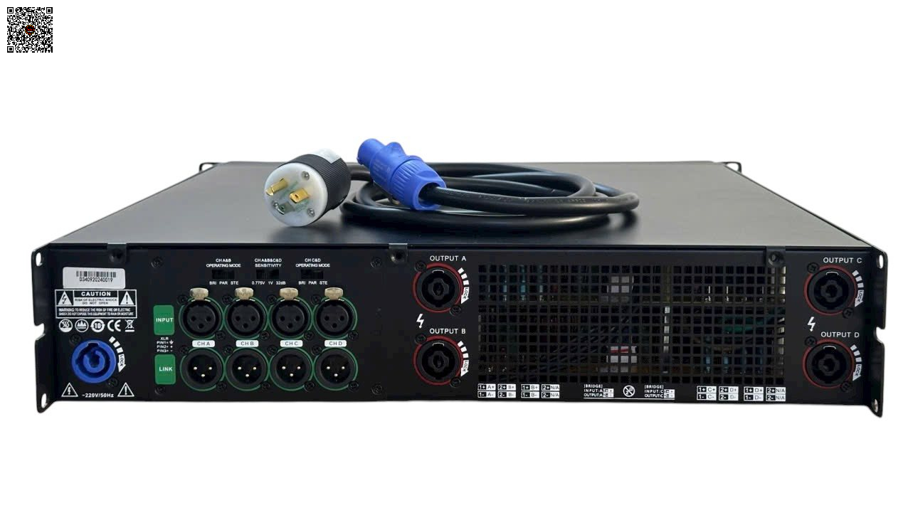Ampli Morgan Sound 4 kênh 1800W đẩy loa full